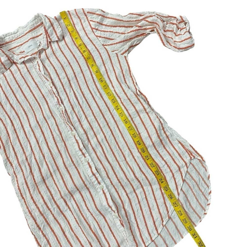Onia Striped Button Down Swim Cover Up Small Shirt Dress Beach Resort White Red - Picture 13 of 13